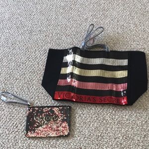 Sparkly Victoria’s Secret Tote and Wallet